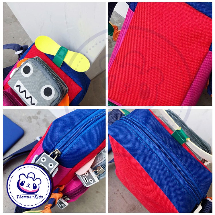 [THOMAS KIDS] Túi đeo chéo dành cho trẻ em dành cho thanh thiếu niên Túi đeo chéo thời trang Robot vui nhộn Túi 3D chống nước cho bé trai bé gái từ 1-10 tuổi