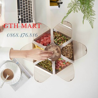 [FREESHIP]Khay Mứt Tết, Khay Đựng Bánh Kẹo 6 Cánh Hoa Tự Bung Mẫu Mới 2021-GTH MART