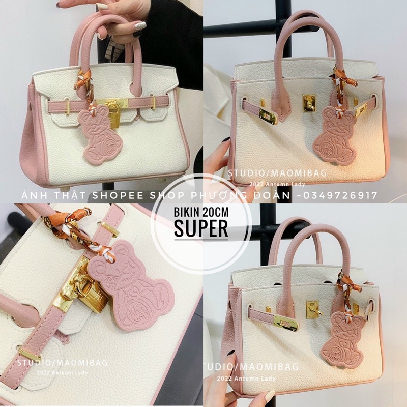 Túi bikin kèm tag gấu size 20cm phối màu cực xinh