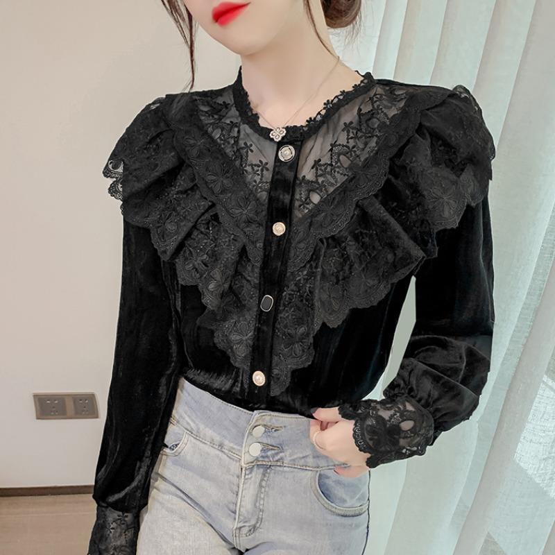 Áo Ren Tay Dài Phong Cách Thu Đông Mới 2022 Cho Nữ