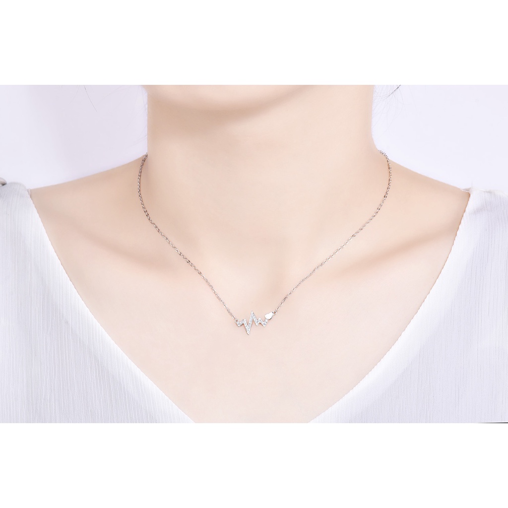 Dây chuyền vòng cổ nữ titan nhịp tim X4-210A - CAM KẾT KHÔNG GỈ, KHÔNG BAY MÀU - BẢO HÀNH 12 THÁNG