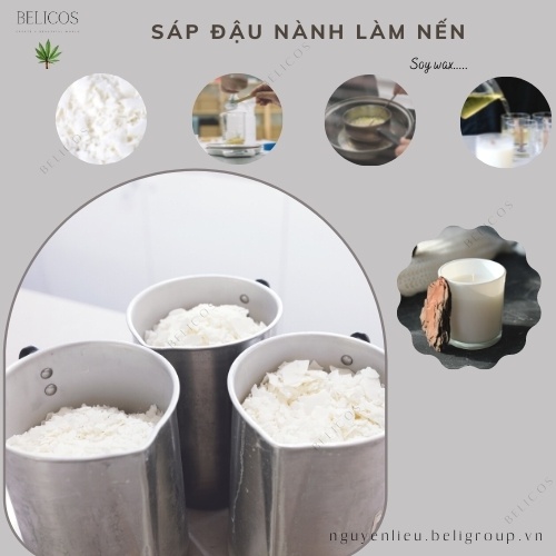 Sáp đậu nành làm nến 250gram 100% thiên nhiên, an toàn, ít co ngót cho bề mặt nến phẳng