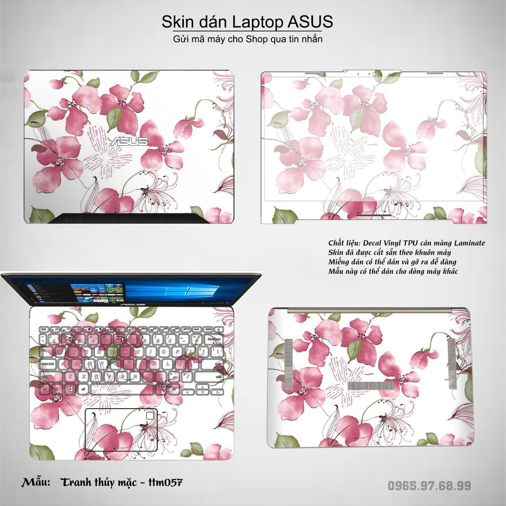 Skin dán Laptop Asus in hình Tranh thủy mặc nhiều mẫu 3 (inbox mã máy cho Shop)