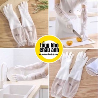 [LOẠI LÓT NỈ] GĂNG TAY CAO SU SIÊU DAI, DÀI TAY CÓ CHUN CHỐNG TUỘT