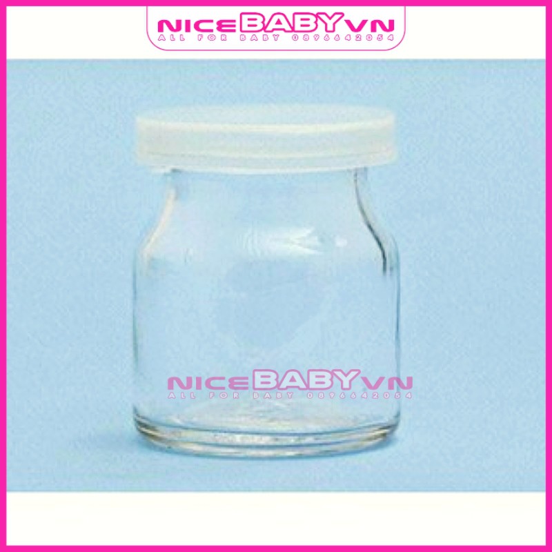 Hũ Thủy Tinh Làm Sữa Chua Cao Cấp Có Nắp 100ml Dày Dặn An Toàn NiceBabyVn