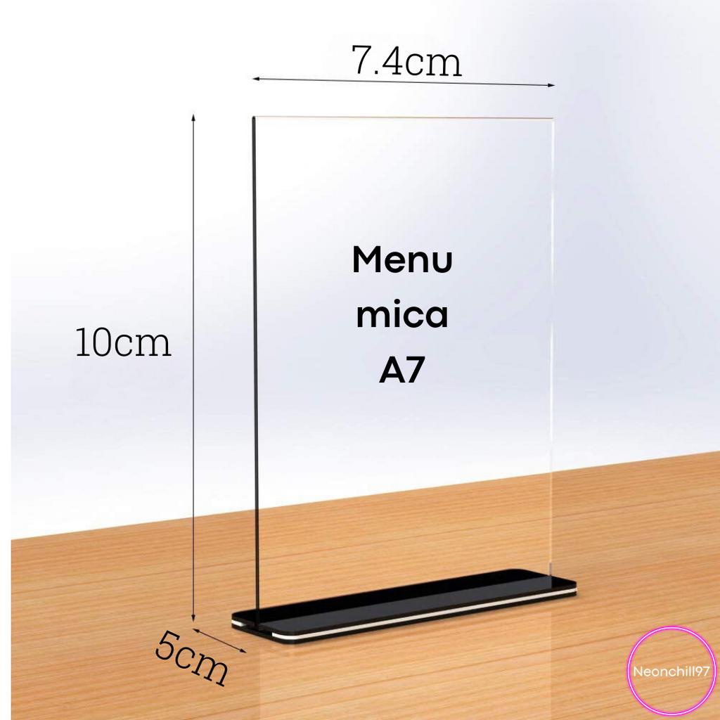 Menu Mica trong suốt Neonchill97 kích thước A4 A5 A6 A7 Để Bàn Đựng Tài Liệu Trong Văn Phòng, Thực Đơn Quán Ăn Nhà Hàng
