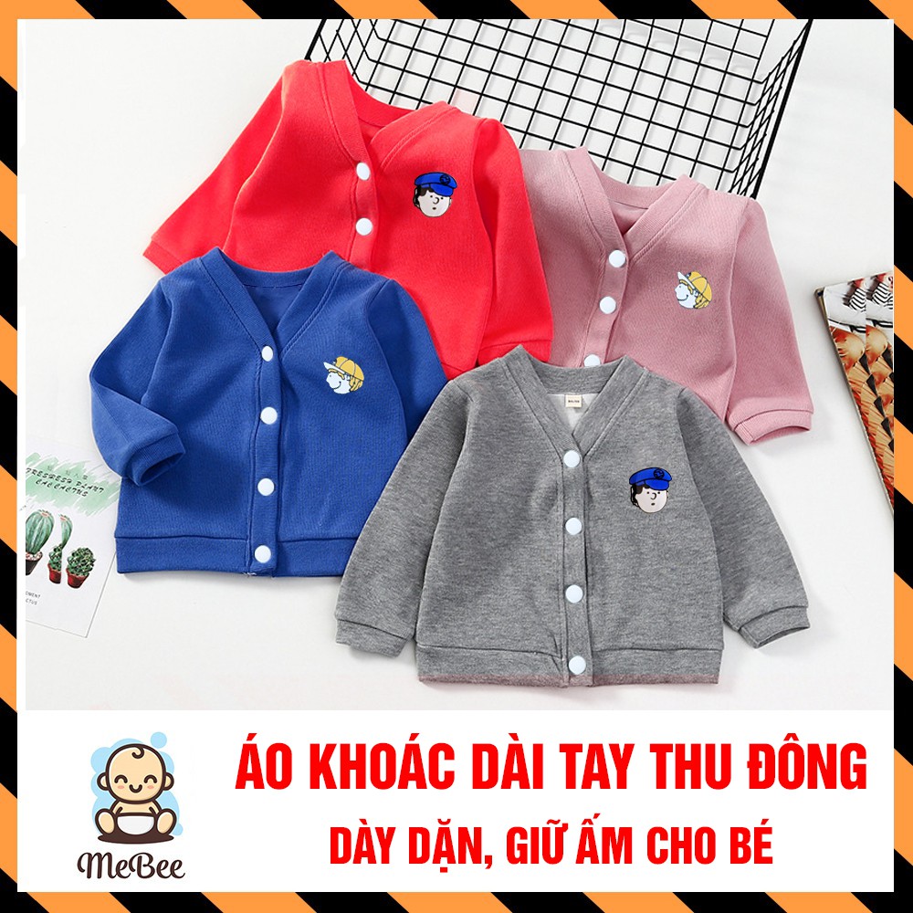 Áo khoác len cổ tim cúc bấm dày dặn, giữ ấm cho bé 0-5 tuổi