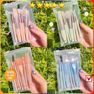 Full bộ cọ gồm 8 cây cọ make up lông mềm mịn tặng túi zip vintage king dc hàng nội địa trung