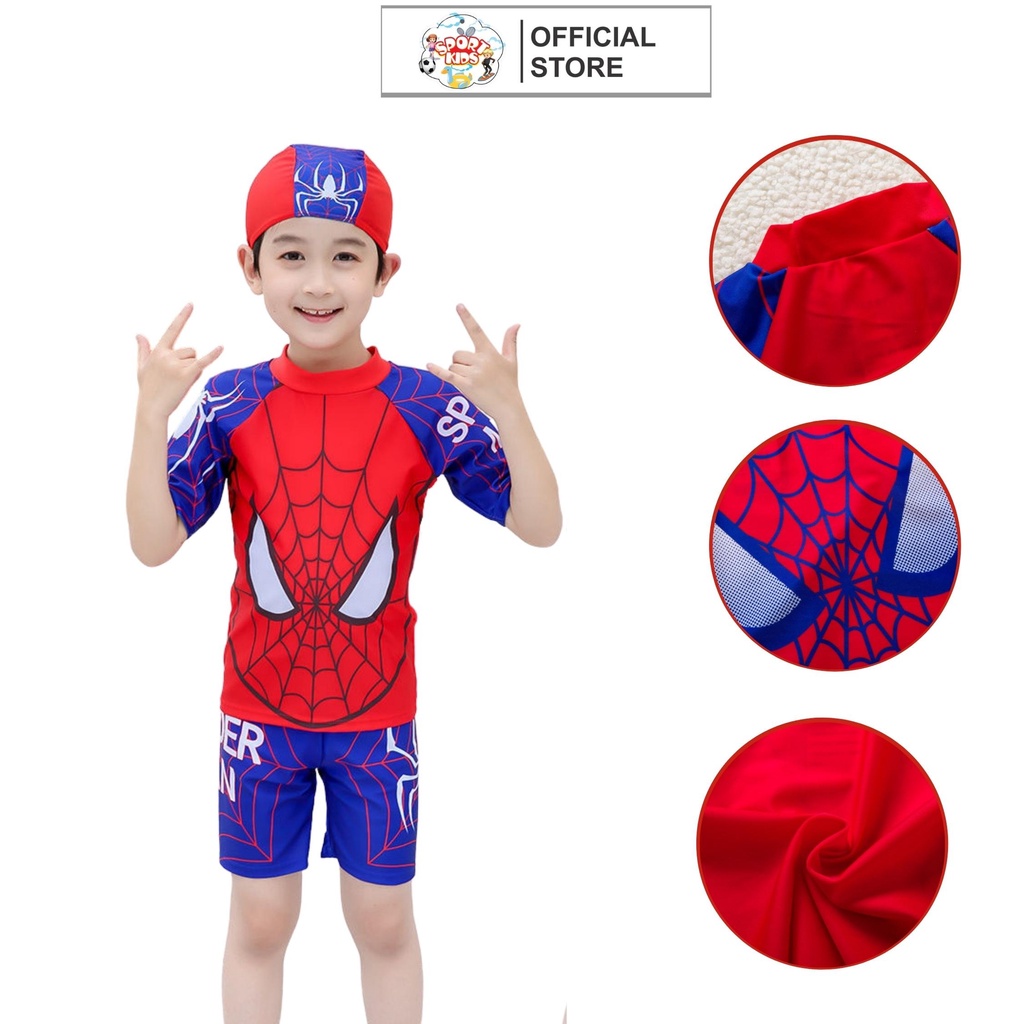 Bộ Đồ Bơi Bé Trai Sportkids Từ 3 Tuổi Đến 12 Tuổi In Hình Siêu Nhân Nhện