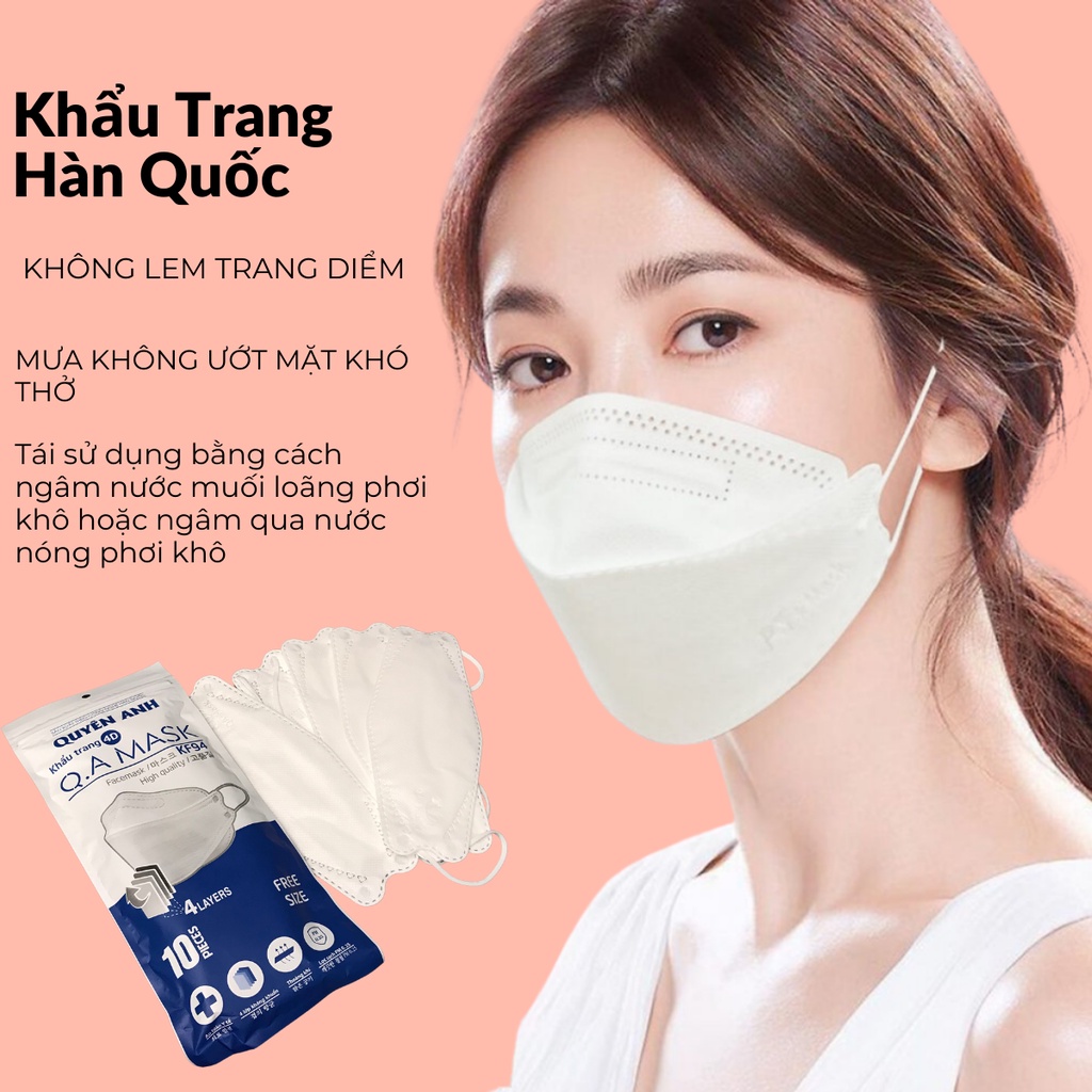 Combo 10 cái khẩu trang y tế công nghệ Hàn Quốc KF94 lọc bụi bẩn