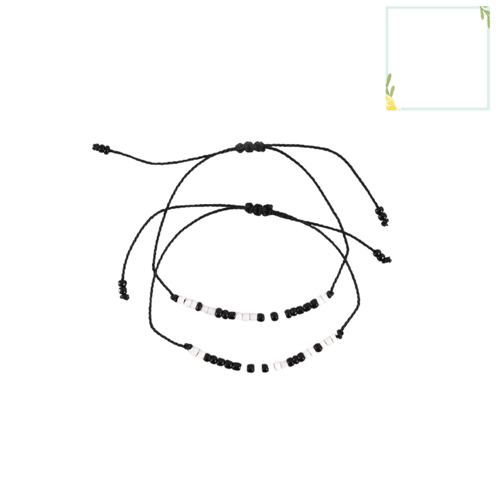 Bộ 2 Vòng Tay Chuỗi Hạt Handmade Có Thể Điều Chỉnh Kích Cỡ Tiện Dụng Cho Nam Và Nữ