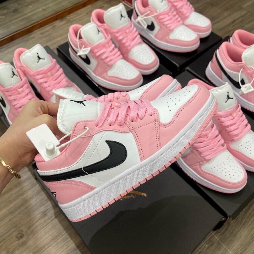 Giày sneaker Mid Hồng Pink Quartz, giày thể thao nữ jordan hồng cao cổ, jd hồng thấp cổ hàng cao cấp size 36-39