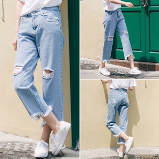 Quần bò nữ rách gối