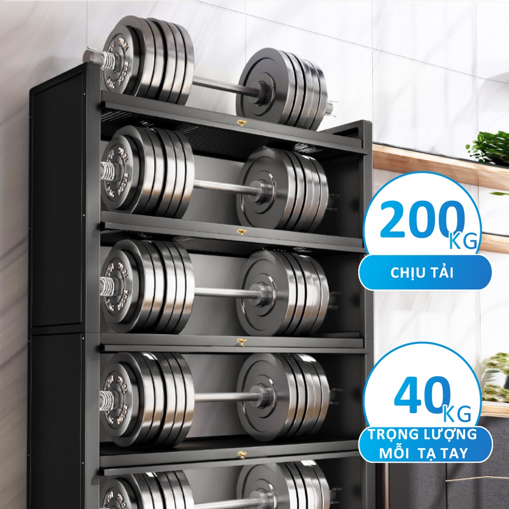 GSlife Kệ Để Đồ 2/3/4/5 Tầng 70cm- Kệ Nhà Bếp Đa Năng Thông Minh Kệ Vi Sóng, Thép Carbon Màu Đen
