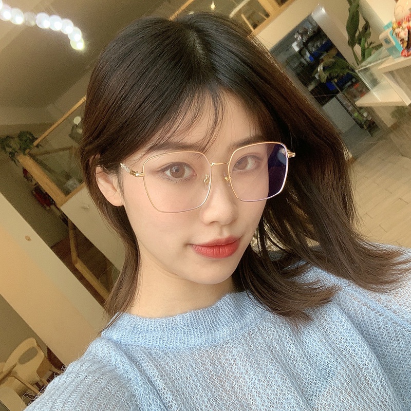 Mắt kính VIENDO gọng vuông bằng kim loại tròng đổi màu chống ánh sáng xanh/ chống tia UV màu sắc thời trang cho nam nữ(có thể cắt cận thị ống kính)