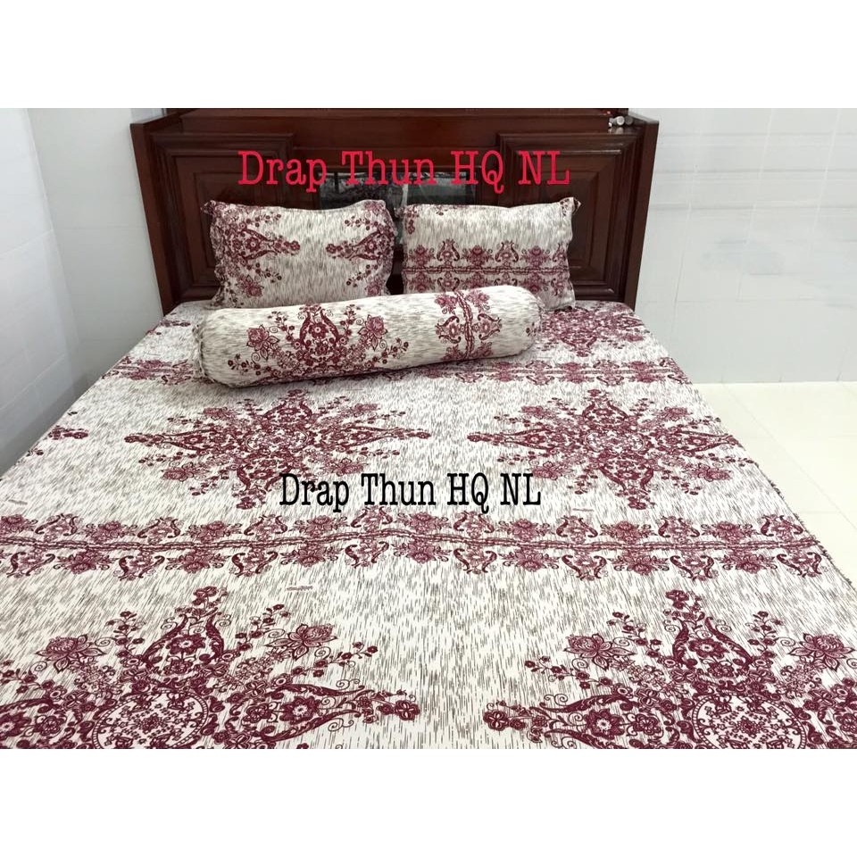 Drap thun Hàn Quốc ( bộ: 2 áo gối, 1 gối ôm, drap)