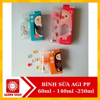 Bình sữa Agi PP 60ml - 140ml - 250ml cho bé sơ sinh và trẻ em