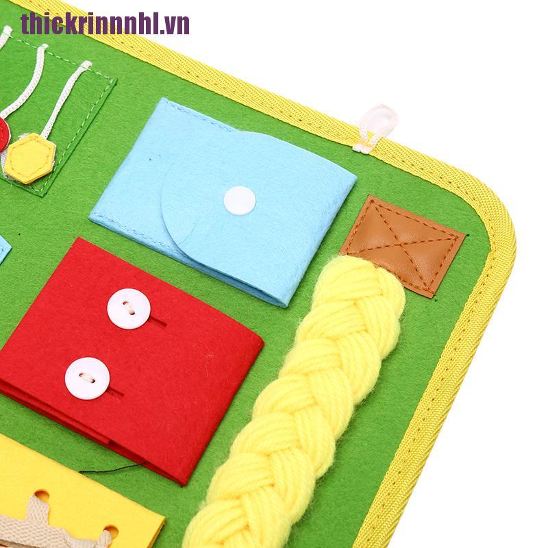 [rinhl]Kids Busy Board Buckle Old Zip Button Lace Up Toy Montessori Early Education Toy