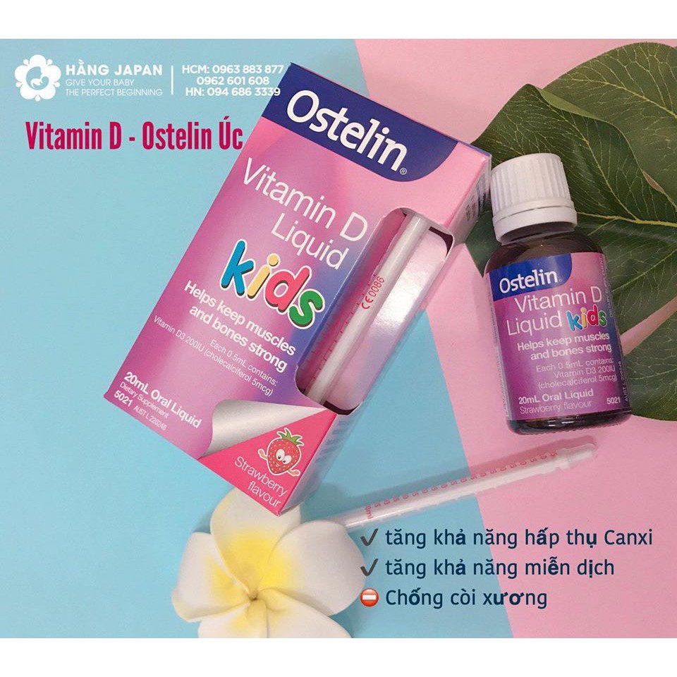 Vitamin D3 Ostelin Cho Bé Từ Sơ Sinh Dạng Nhỏ Giọt Và Xi Lanh Tiện Lợi - hàng ÚC