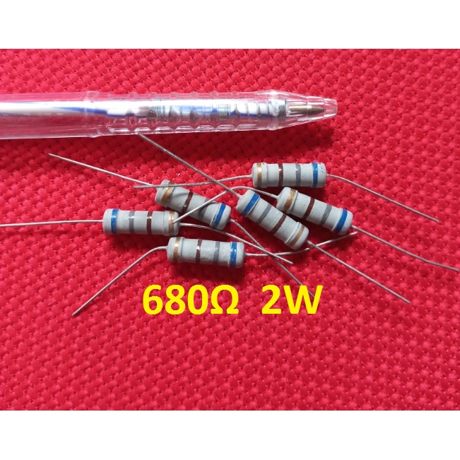 Điện Trở 2W  0.47ôm 0.68ôm 1r 4.7ôm 10ôm 22ôm 33ôm 51r 100r 150ohm 220ohm 330r 470ôm 560ôm 680r