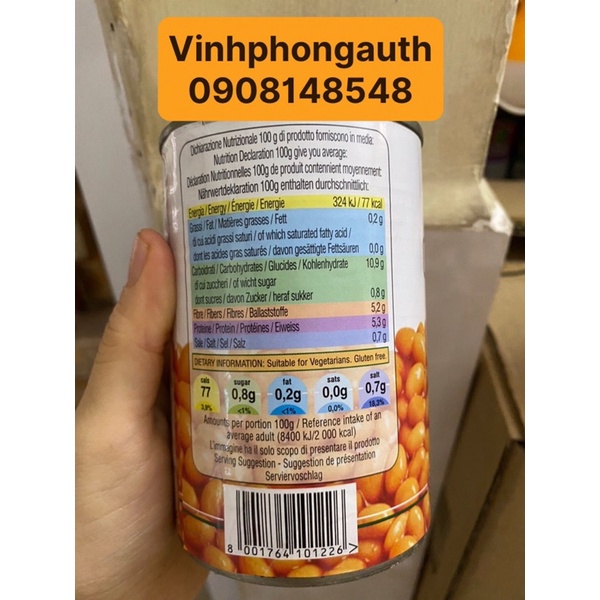 Đậu hạt đóng lon sốt cà chua- Baked Beans 400gr Giaguaro