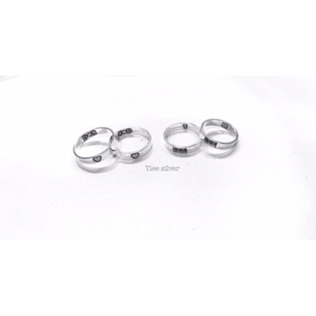 -Hàng nhập khẩu Nhẫn đôi, nhẫn nhóm bạc nguyên chất s99 khắc chữ đặt size theo yêu cầu Liên hệ mua hàng  084.209.1989