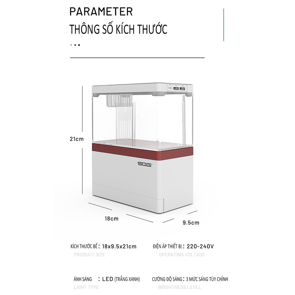 Bể cá mini để bàn Bể cá thủy sinh mini 05