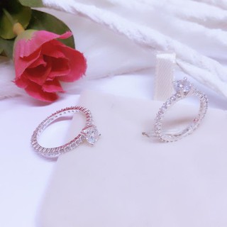 Nhẫn Nữ Bạc Ta Đính Đá ( 1,7cm)