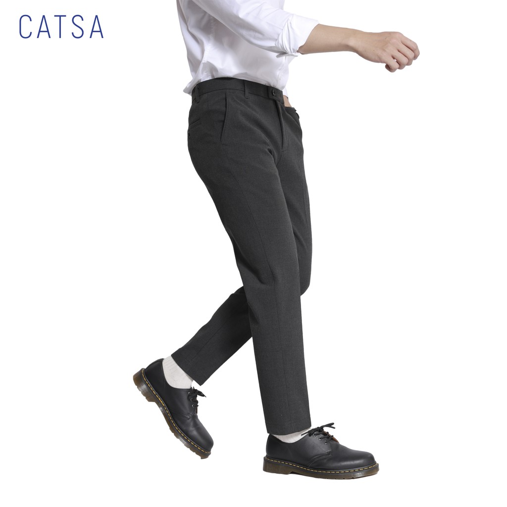 Quần tây xám CATSA cao cấp, quần âu chất vải mềm mại, mặc thoải mái QTD052