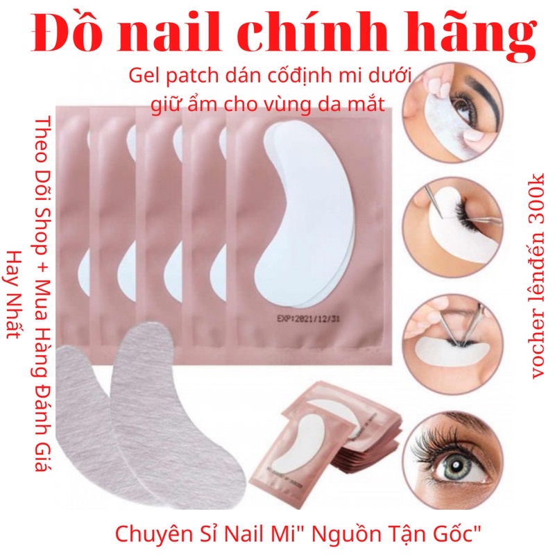 Gel pad dán mi dưới 1 bịch /50cặp,giữ ẩm ,cố định mi dưới_CHÍNH HÃNG
