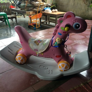 Bập bênh có nhạc  2in1( xe chòi chân)