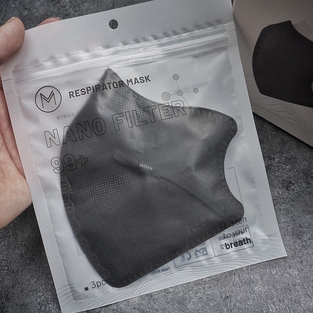 Túi 3 chiếc khẩu trang N99 Mona Mask 6 lớp ngăn 99% bụi siêu mịn kháng khuẩn cao cấp