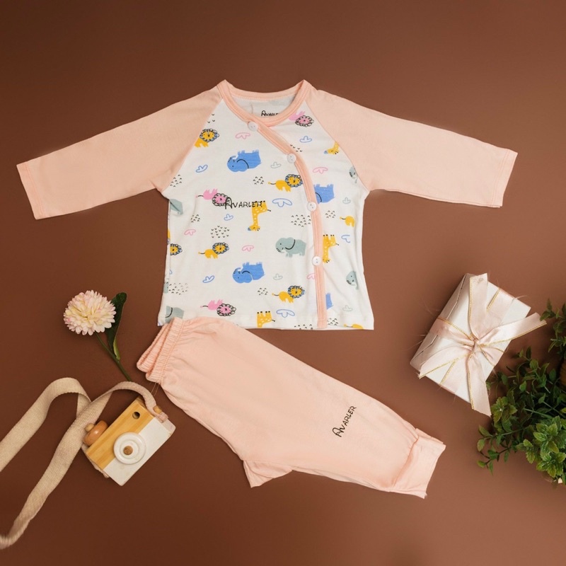 bộ sơ sinh Avarler và minky mon cài lệch cao cấp chất đẹp cho bé