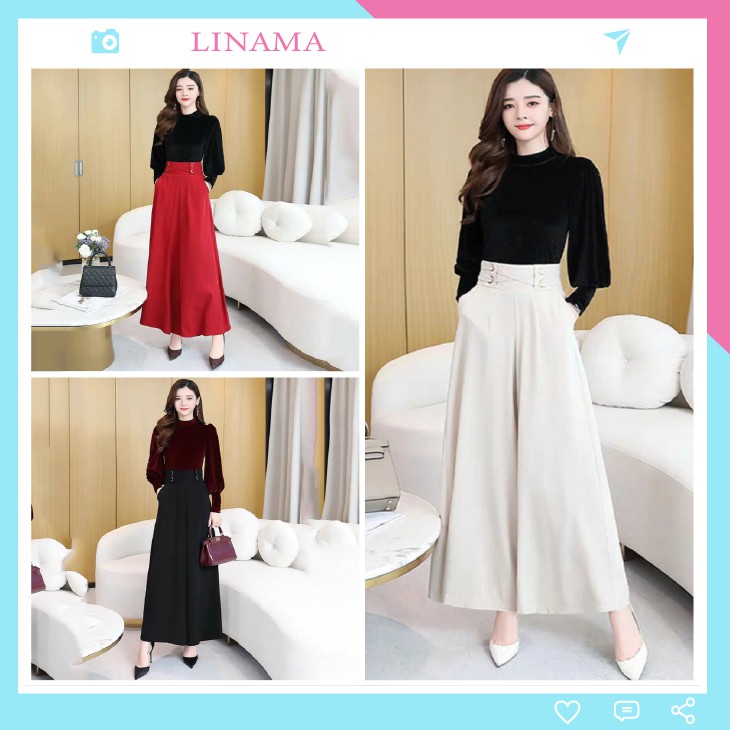 Quần ống suông cạp cao che khuyết điểm cho chị em văn phòng công sở LN01 | BigBuy360 - bigbuy360.vn