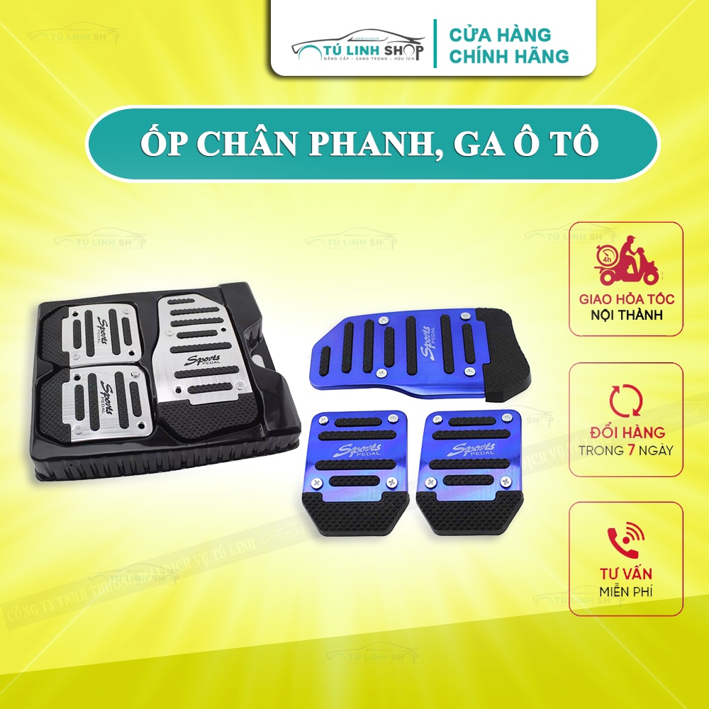 Ốp chân phanh, ga, côn cho xe số sàn và số tự động dáng thế thao