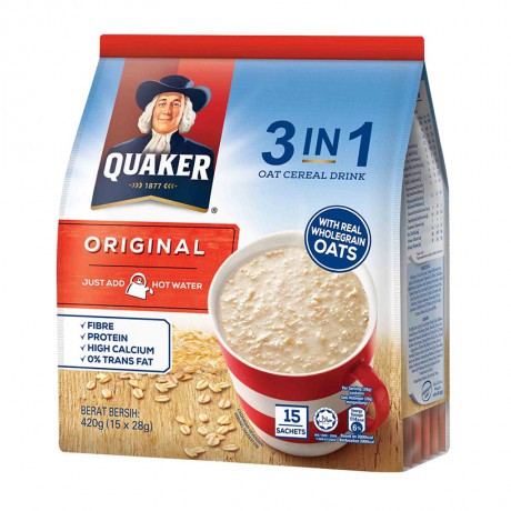 (Chính hãng) Yến mạch Quaker Berry Burst 3IN1 vị dâu, blueberry (Túi 15 gói) (đủ 4 vị best seller)