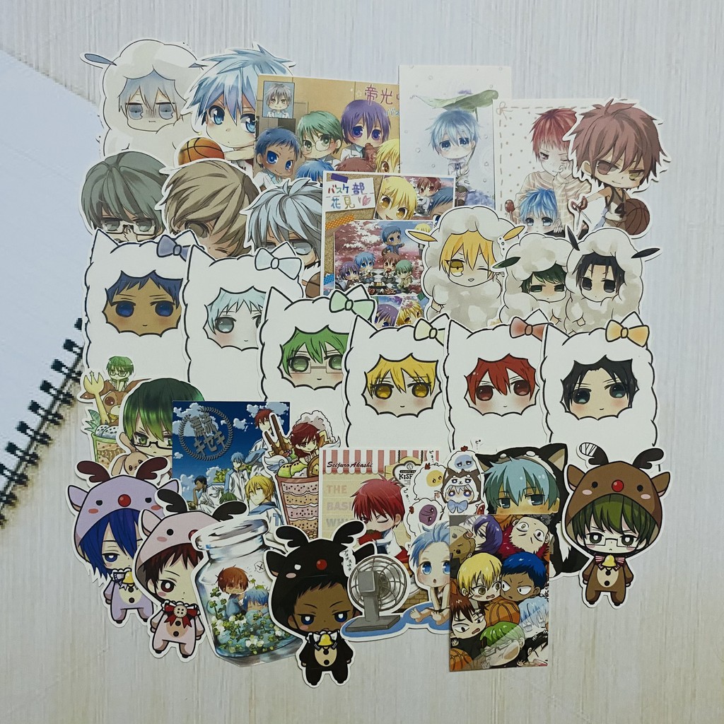 Bộ hình dán - sticker anime Kuroko no Basket Tuyển thủ vô hình dán trang trí laptop, máy tính bỏ túi, vali, đt