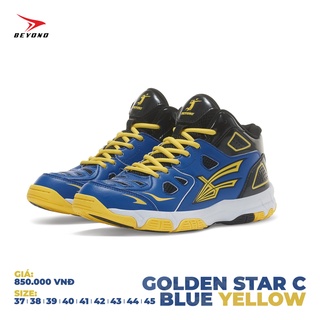 Giày thể thao bóng chuyền nam nữ Beyono Golden Star C Blue- Yellow, đế cao su tự nhiên, chịu lực, thoáng khí