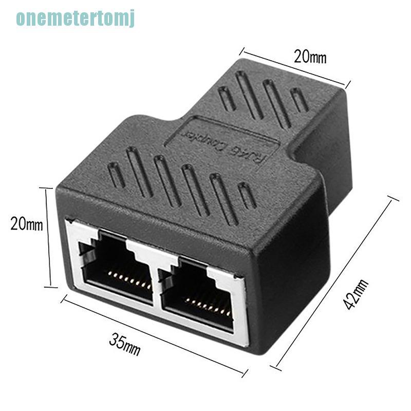 【ter】1 To 2 Ways RJ45 Female Splitter Ethernet Network Cable Double Connector Adapter