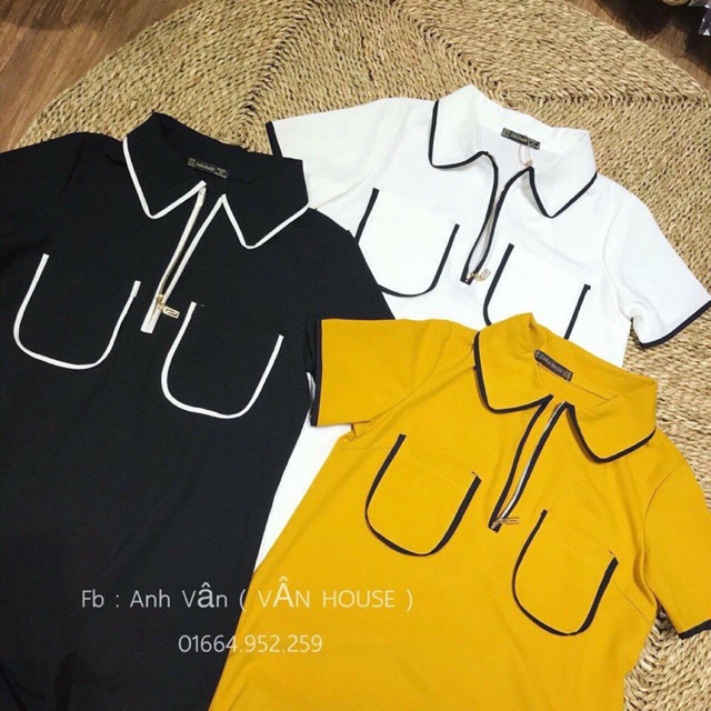 Đầm suông đắp túi