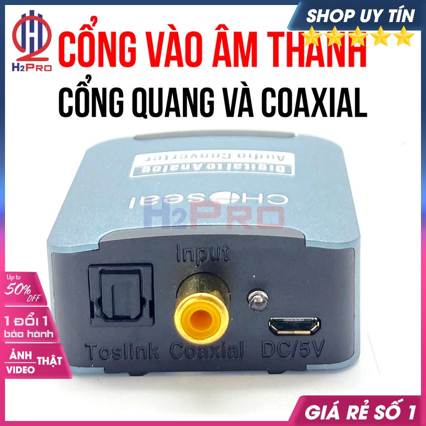 Bộ Chuyển Đổi Âm Thanh Từ Tivi Sang Loa Choseal AQ5601, Chuyển Âm Thanh Optical Ra Av Và Aux Cao Cấp Âm Tốt-H2Pro Audio