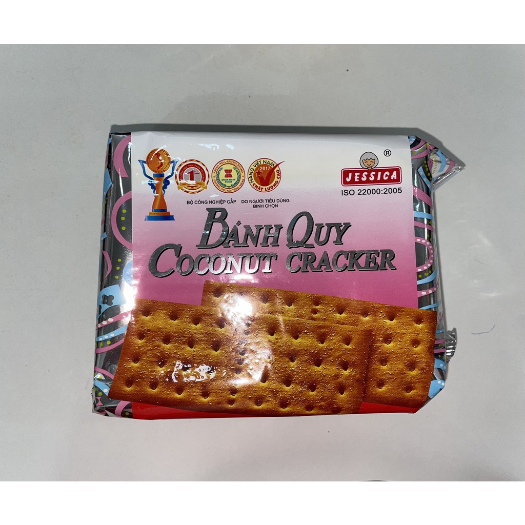 Bánh Quy Coconut Cracker Jessica Bạc Vuông (Gói 178g)