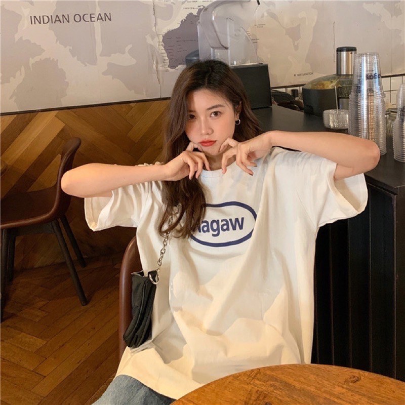 [Hàng cao cấp + ảnh thật] Áo thun tay lỡ, áo phông oversize unisex nam nữ Nagaw 4 màu trắng, đen, xám, đỏ đô | BigBuy360 - bigbuy360.vn