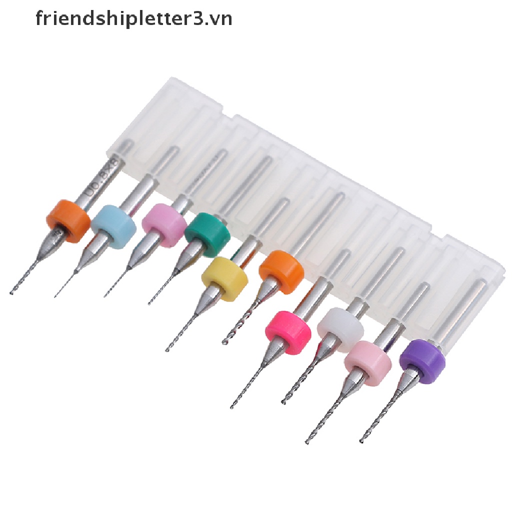 Bộ 10 Mũi Khoan Pcb Mini 0.1~1.0mm Chuyên Dụng