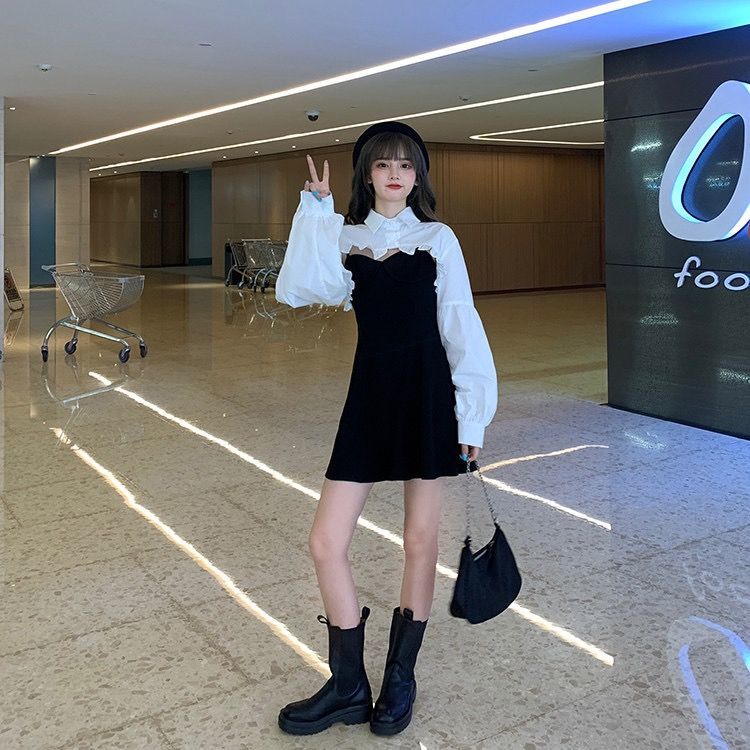 two pieces set women's autumn long sleeve dress