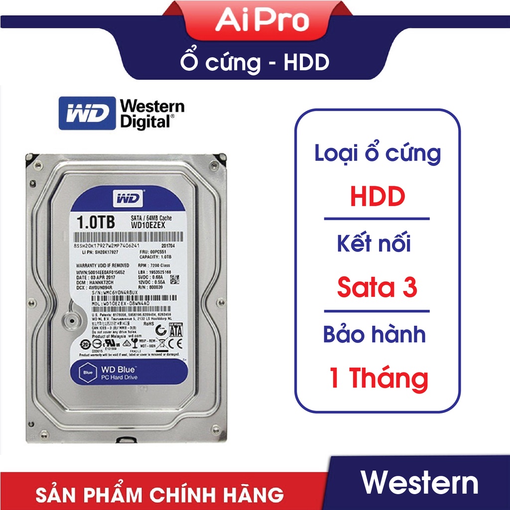Ổ cứng HDD Glowy1TB SG/WD - Likenew - 7200RPM - Bảo hành 2 năm