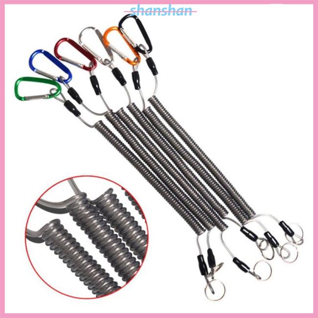 Dây lò xo chống mất có móc hình chữ D phụ kiện dùng khi đi câu cá