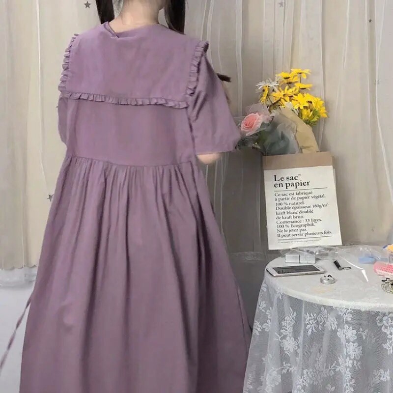 VÁY BABY DOLL, CỔ BÈO THẮT NƠ | BigBuy360 - bigbuy360.vn