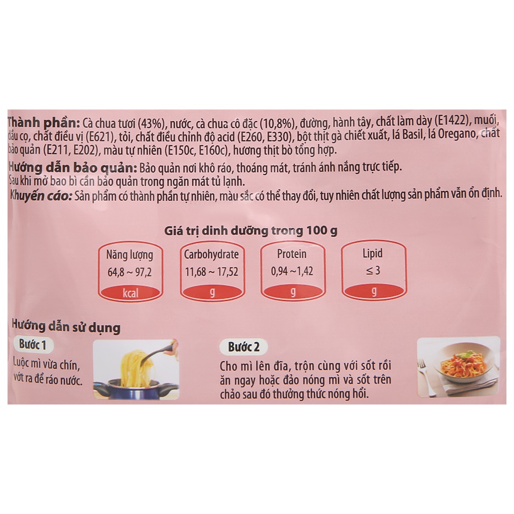 Sốt spaghetti o'food gói 120g