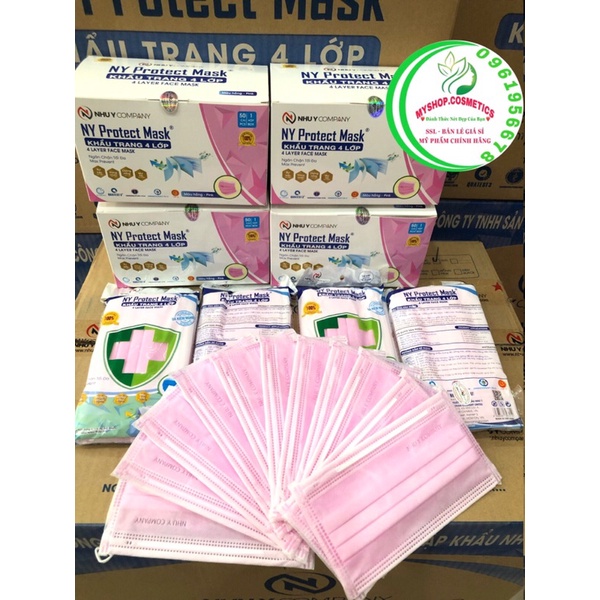 KHẨU TRANG Y TẾ 4 LỚP MÀU HỒNG NHƯ Ý